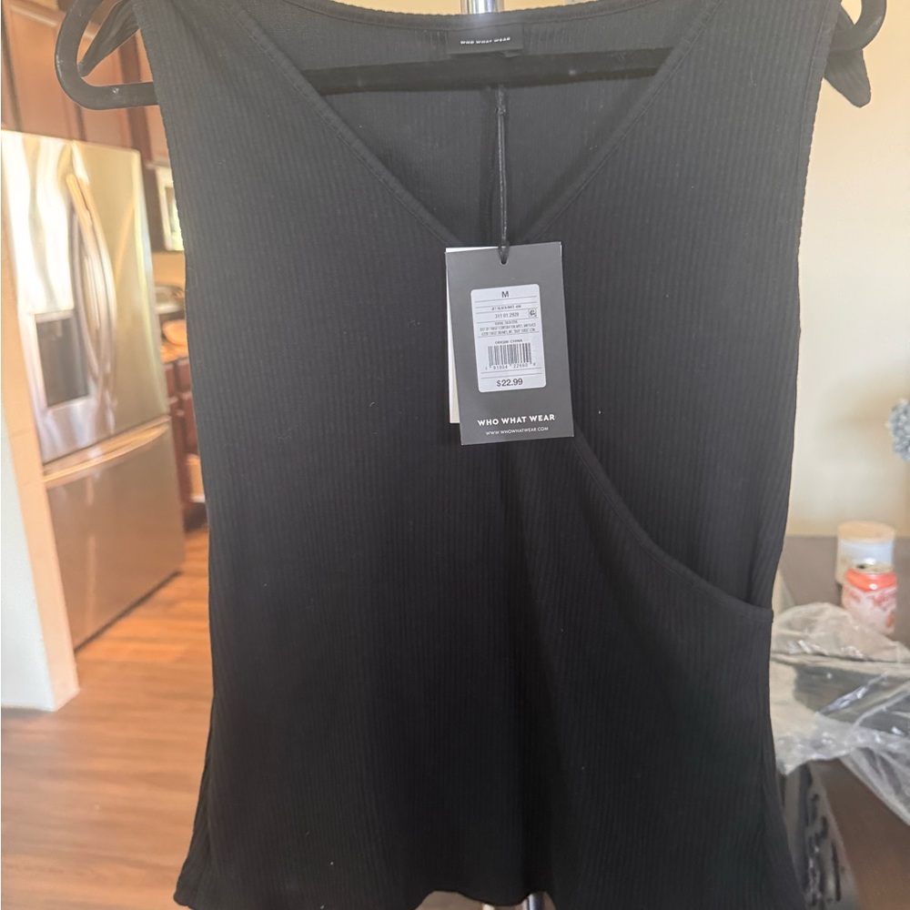 Who What Wear Top with bow shoulder detail.